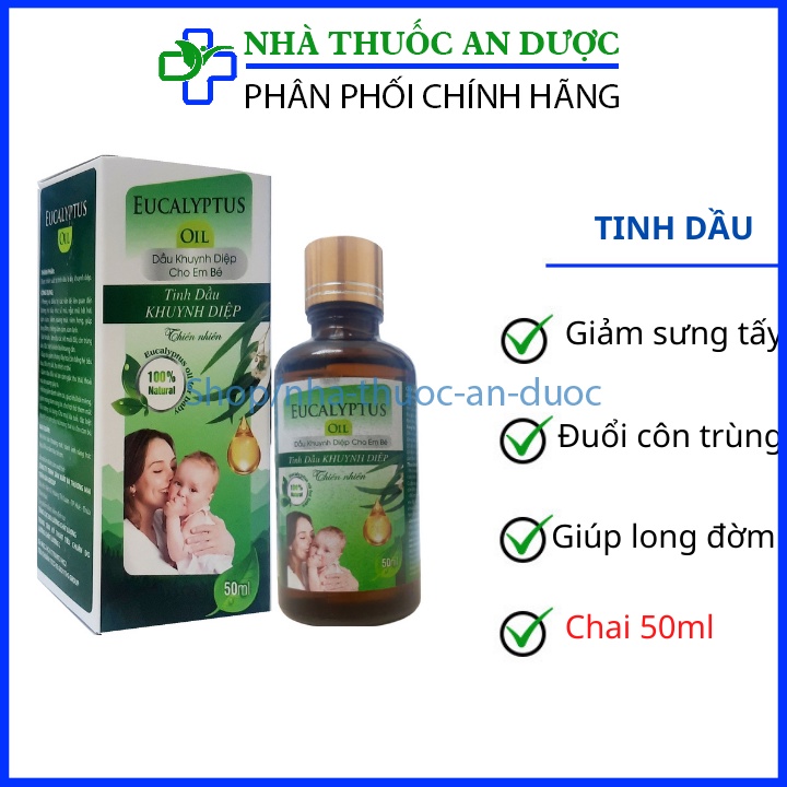 Tinh dầu khuynh diệp (bạch đàn) nguyên chất từ thiên nhiên chống mũi , chống cảm cúm cho cả gia đình chai 50ml
