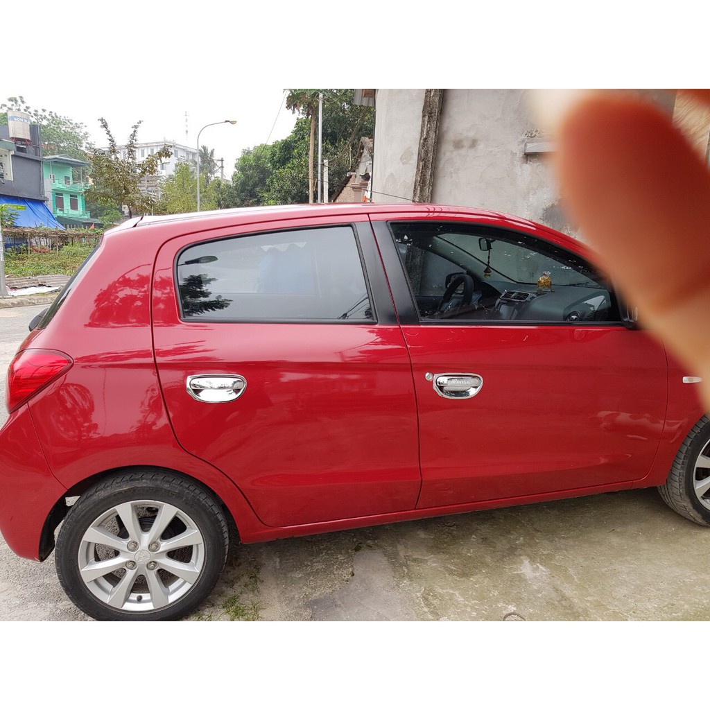 Bộ ốp tay cửa + hõm cửa mạ crom xe Mitsubishi Mirage 2013-2020