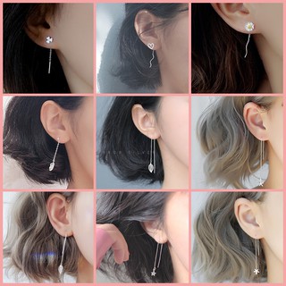 Bông tai bạc S925 anting tua rua bông tai dây tai nữ Sửa đổi Loại mặt