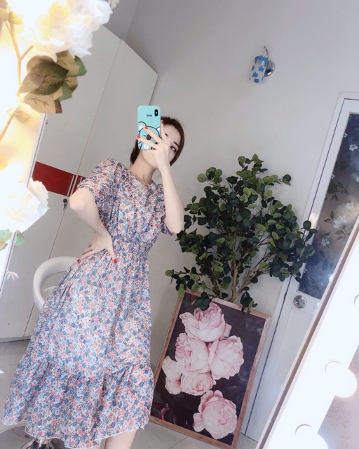 Đầm maxi tay bồng bèo ngực 8 màu | BigBuy360 - bigbuy360.vn