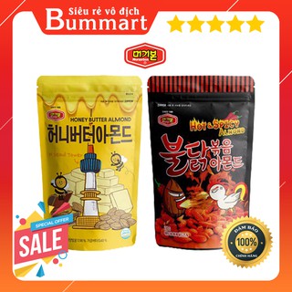 [Combo] Hạnh Nhân Tẩm Bơ Mật Ong 200g (1 gói) + Hạnh nhân tẩm vị gà cay 210g (1 gói)
