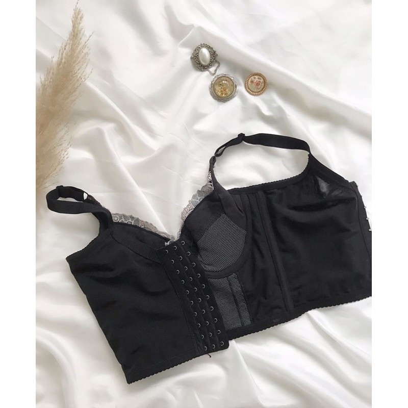 Áo corset phối ren xanh 2hand