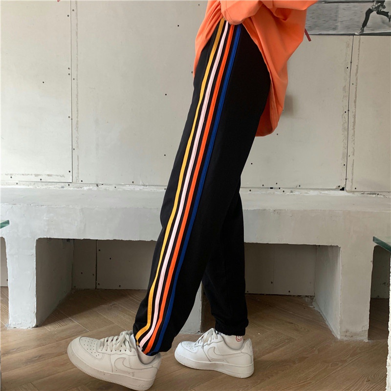 Quần ống rộng Họa Tiết Kẻ Sọc Đơn Giản Phong Cách Hàn Quốc