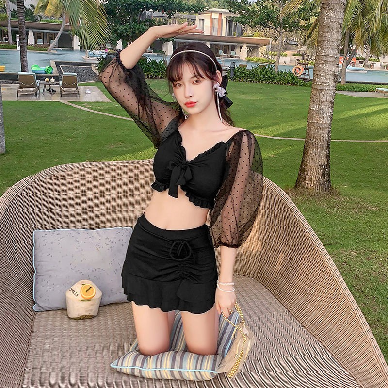 [Hàng Nhập] Set Bikini 2 Mảnh Phối Tay Phồng #8207