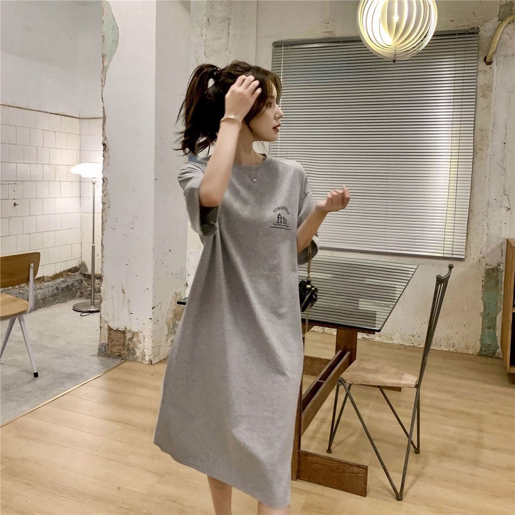 Đầm Ngủ Thun Tay Ngắn Dáng Dài Rộng Thời Trang Mùa Hè Cho Nữ