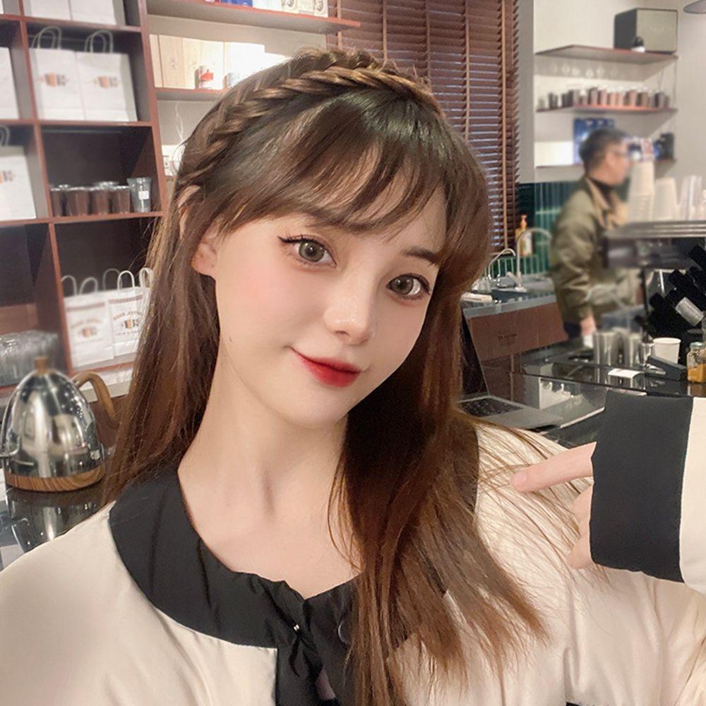 Băng Đô Cài Tóc Giả Thắt Bím Xương Cá Chống Trượt Bản Rộng Cổ Điển Dễ Thương Dành Cho Bạn Nữ Rửa Mặt