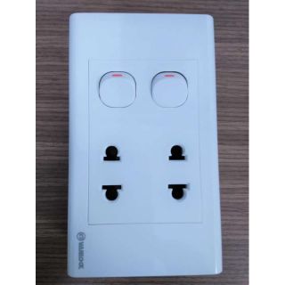 Bộ ổ 2 cắm điện + 2 công tắc kèm đế nổi Sino vanlock