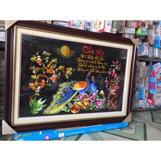 Tranh thêu máy giá rẻ chưa khung