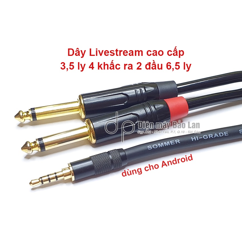 Dây Livestream 3,5 ly 4 khấc ra 2 đầu 6,5 ly Cao Cấp