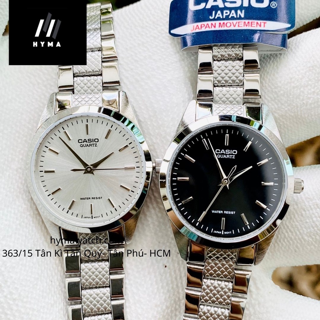 Đồng hồ nữ tay nhỏ Casio LTP 1274D Dây thép mặt đen-trắng Bảo hành 1 năm Hyma watch
