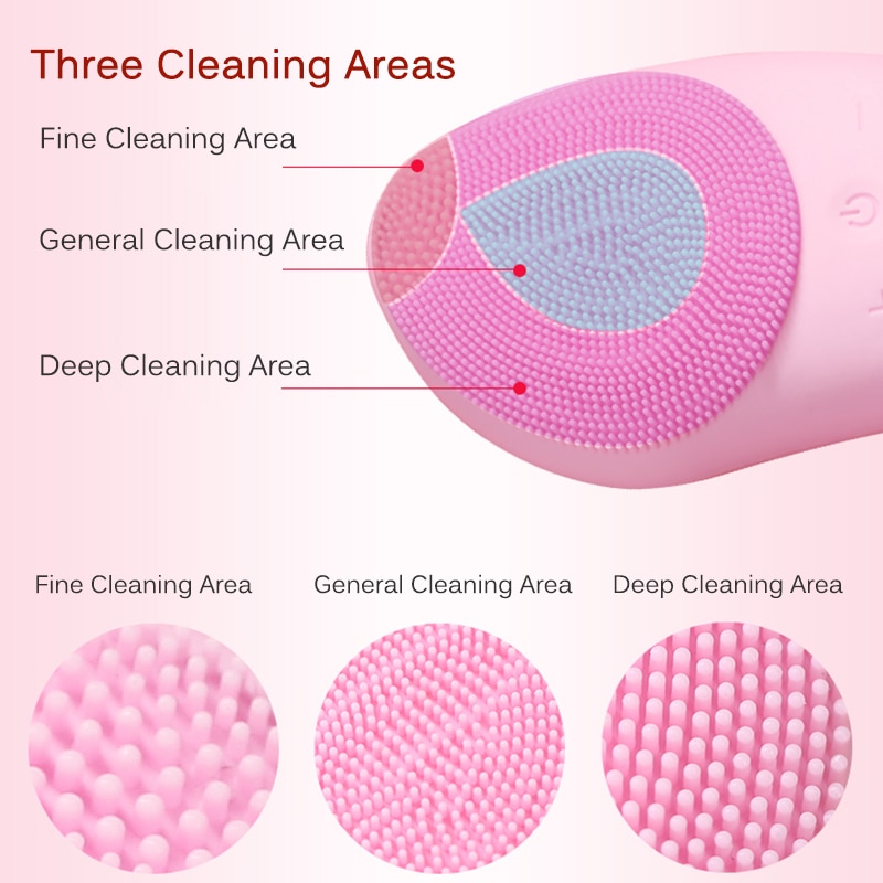 Electric Silicone Facial Cleanser Brush Face Cleaning Washing Sonic Vibration Massage Skin Blackheads Remover Pores Spot Cleaner