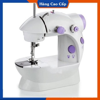 Máy may mini - máy khâu mini gia đình 2 tốc độ có đèn led cắt chỉ