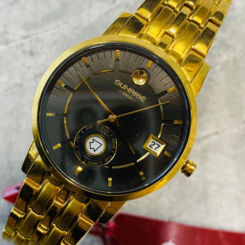 Đồng hồ Sunrise cặp đôi chính hãng Nhật Bản 2115.SA.G.D - kính saphire chống trầy -