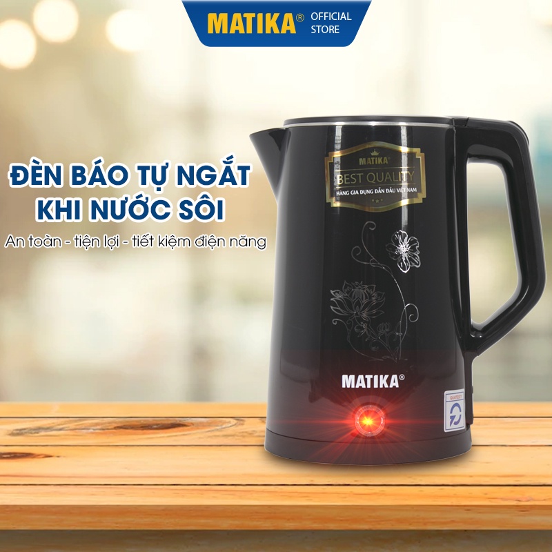 [Mã ELHADEV giảm 4% đơn 300K] Ấm Siêu Tốc MATIKA 2.3L Đen MTK-29