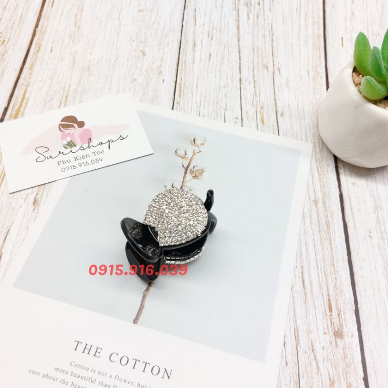 Kẹp tóc càng cua 3 chấu pha lê nhân tạo