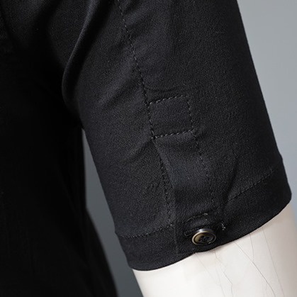 Áo sơ mi, áo sơ mi nam cộc tay N1 khóa kéo vải nonchun co giãn, hàng thiết kế cao cấp