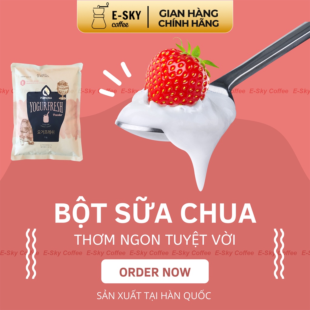 Bột Sữa Chua Pomona Yogurt Powder Nguyên Liệu Pha Chế Sữa Chua Hàn Quốc Gói 1kg