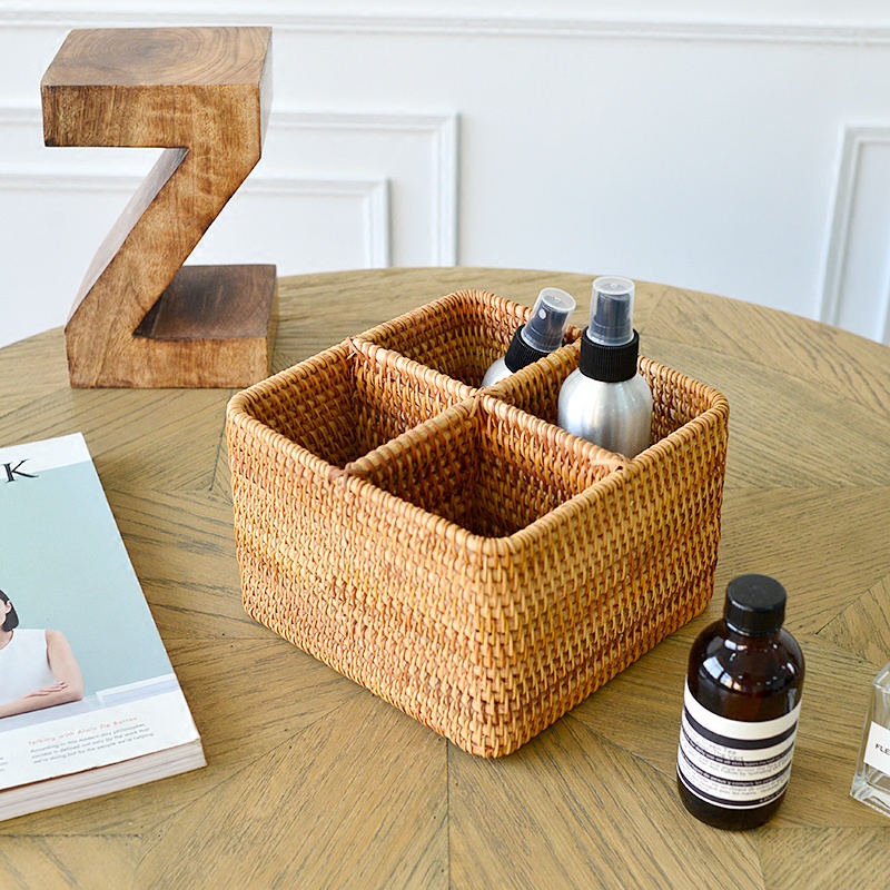 Hộp đựng đũa thia mây tre đan BAMBOOO ECO kệ để đồ nhà bếp , để điều khiển , để đồ đa năng trong phòng khách phòng bếp
