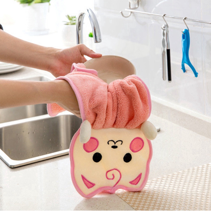 Khăn Lau Tay Vải Nhung Rất Mềm Mại Mượt Mà Hình Mèo Đáng Yêu