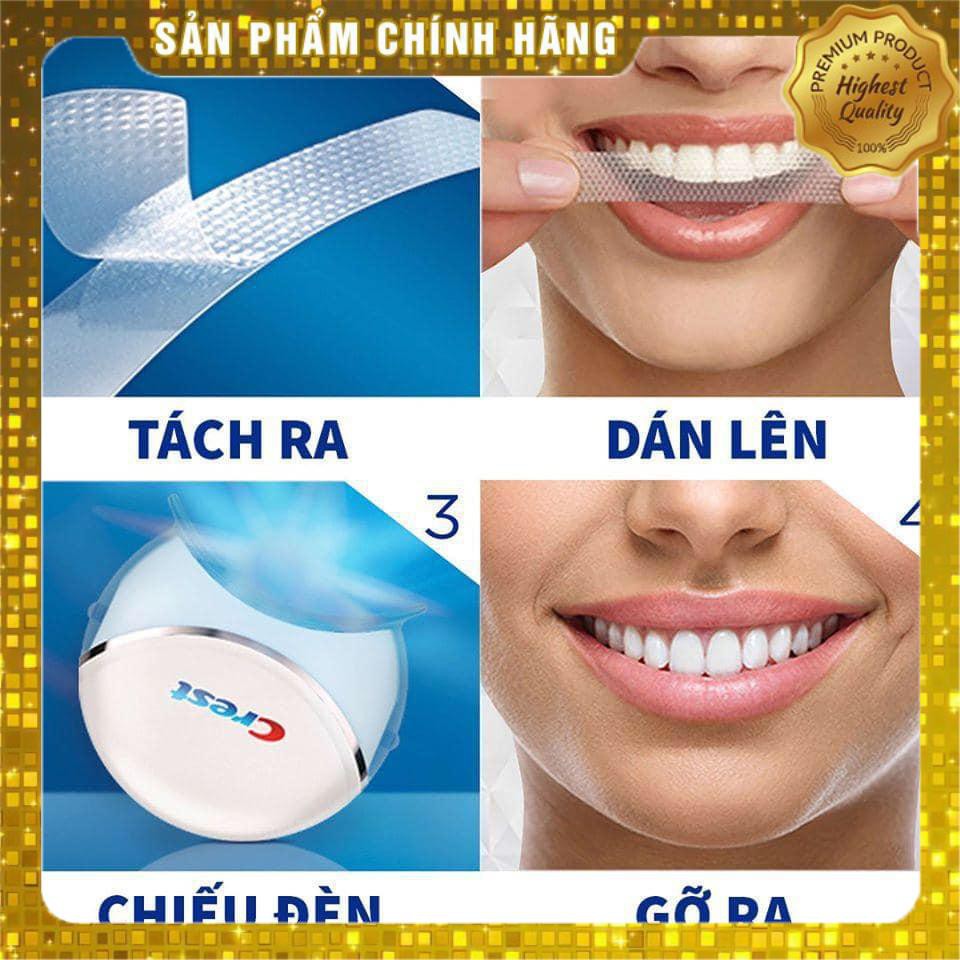 🦷 Combo 20 miếng dán trắng răng + đèn chiếu Crest 3D White Whitestrips with Light - Liệu trình 10 ngày🦷