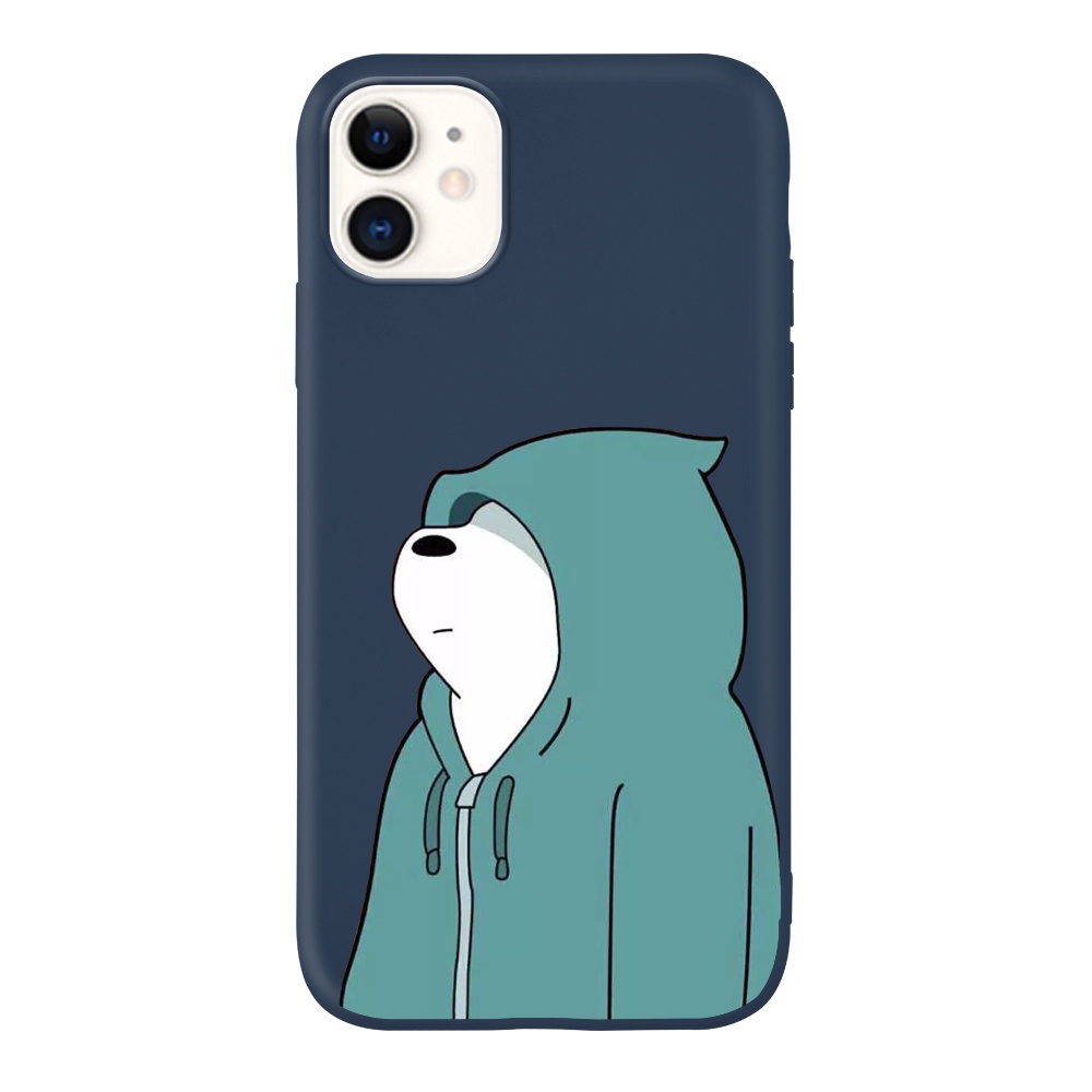 Ốp điện thoại silicon nhám dẻo hình gấu cho IPhone 13 13Pro 13Promax 12 12Pro 12Promax 11 11ProMax SE 2020 7Plus 8Plus X XS XR XSmax
