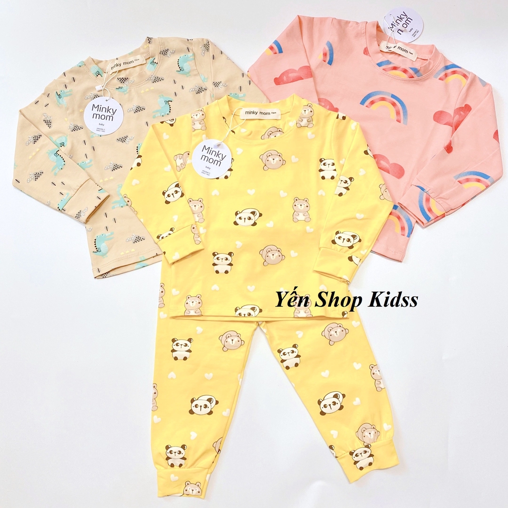 Bộ Cotton 100% Minky Mom   In Toàn Thân Họa Tiết Cầu Vồng- Gấu Trúc Dễ Thương Cho Bé (Sz từ 7-19kg) (SP001255 )