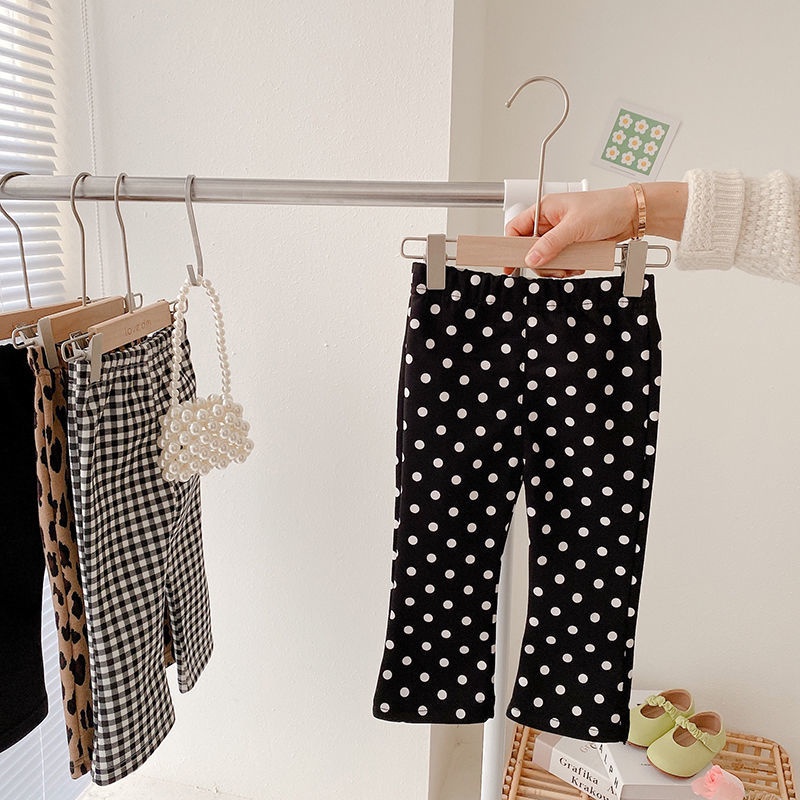[Babycat] Quần Ống Rộng Họa Tiết Da Báo Phong Cách Hàn Nhật Nhật Bản Thời Trang Mùa Xuân Cho Bé Gái 0-6 Tuổi