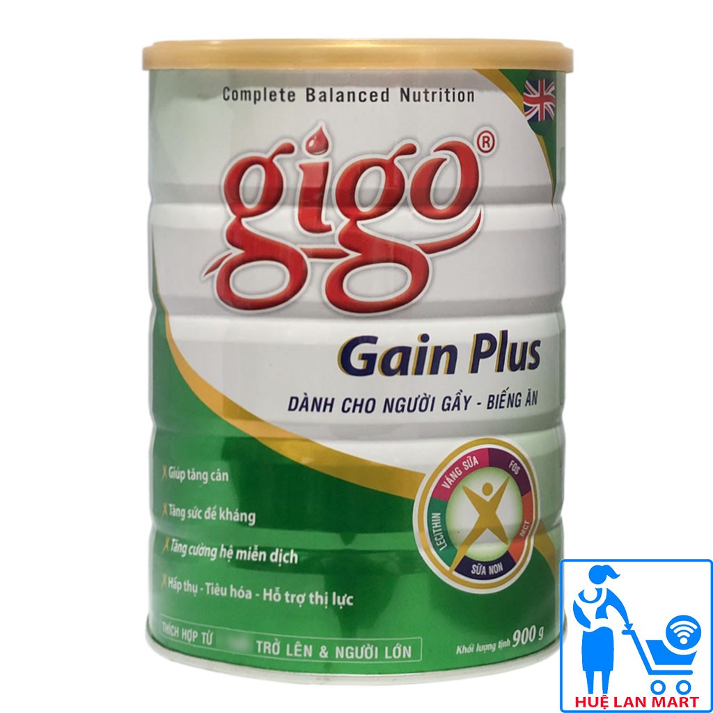 [CHÍNH HÃNG] Sữa Bột Gigo Gain Plus Hộp 900g (Dành cho người gầy - biếng ăn)