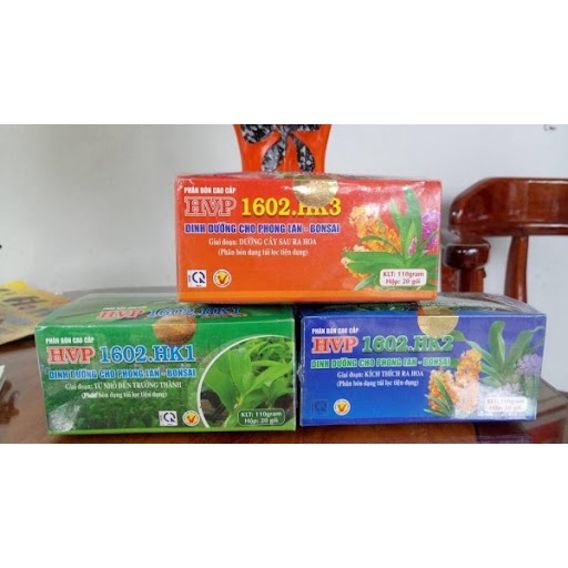 3 hộp dinh dưỡng NT 1602 HK 1 2 3 cho Lan giai đoạn trưởng thành, kích hoa, dưỡng hoa