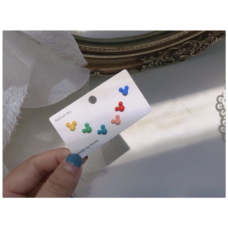 Set 6 Khuyên Tai / Nhẫn Hình Hoa Nhỏ Đơn Giản Dễ Thương