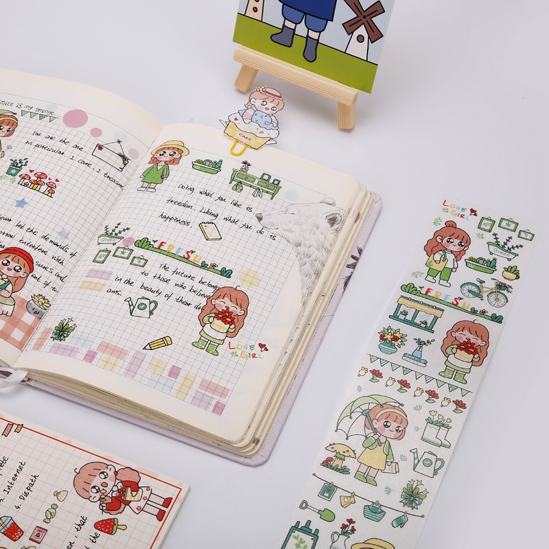 Set nhãn dán Sticker Cô Gái Năng Động nhiều màu sắc