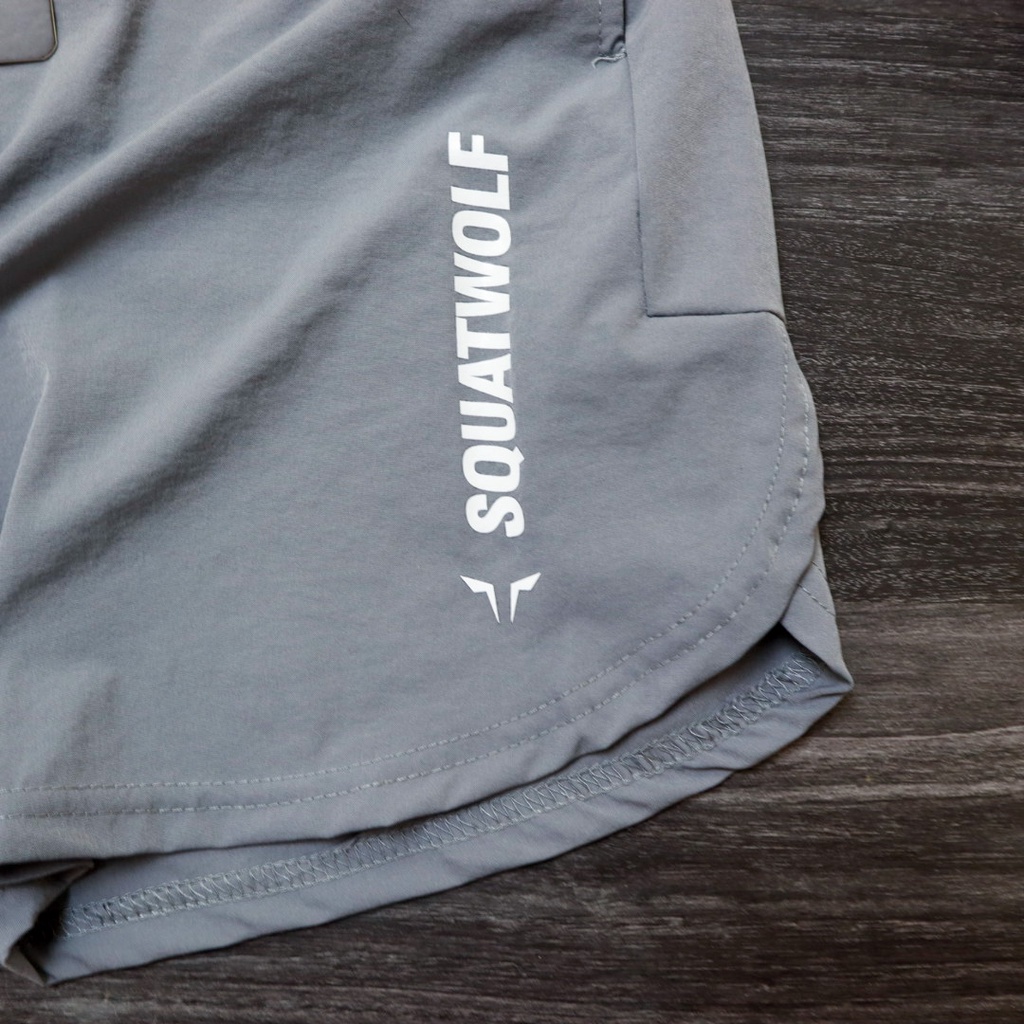 Quần short tập gym nam, quần đùi nam Squatwolf vải gió co dãn 4 chiều