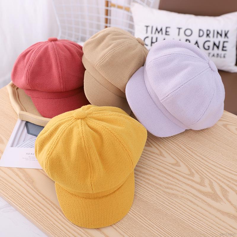 Nón beret màu trơn thời trang cho bé