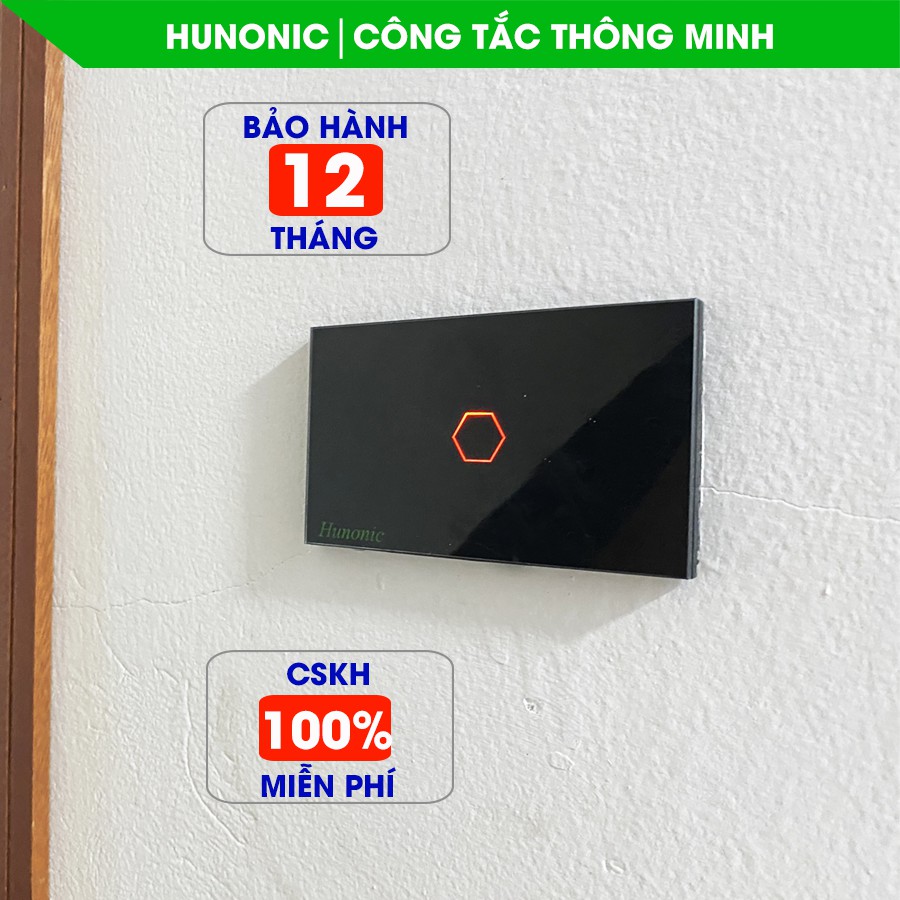 CÔNG TẮC CẢM ỨNG WIFI HUNONIC 3 NÚT TRẮNG│Điều khiển từ xa qua điện thoại│Công tắc điện thông minh cao cấp hàng Việt Nam