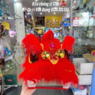 Đầu kỳ lân chuông 3 đèn số 1 cỡ bé 2-3 tuổi