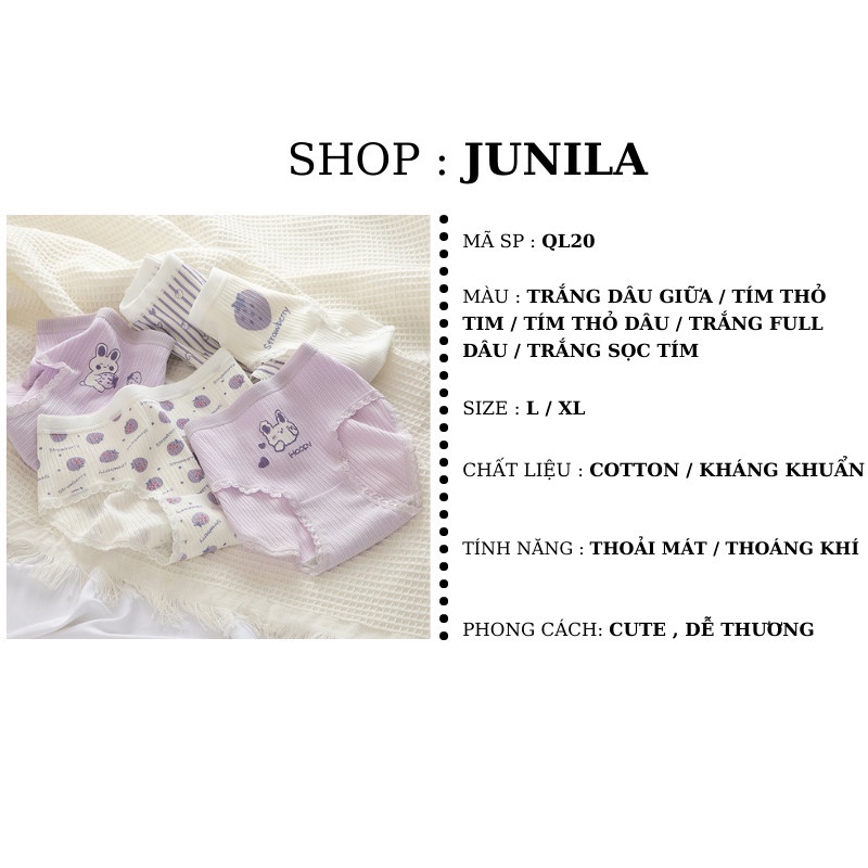 Quần lót nữ cotton thỏ dâu cute ngộ nghĩnh đáng yêu QL20 | BigBuy360 - bigbuy360.vn