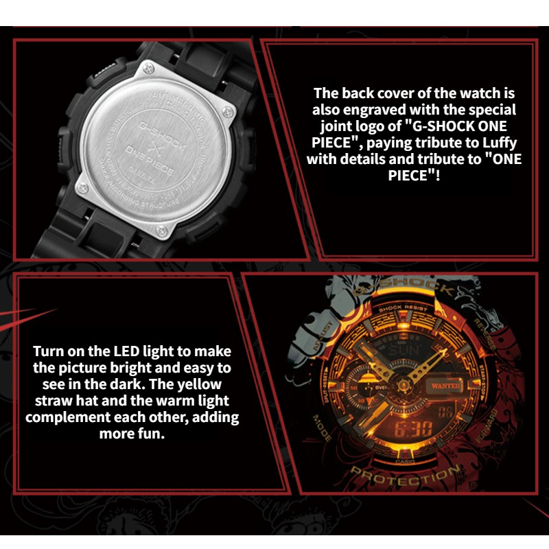 CASIO Đồng hồ đeo tay G-SHOCK x ONE PIECE & Dragon Ball Z tự động chống thấm nước kèm hộp đựng (Hàng có sẵn)