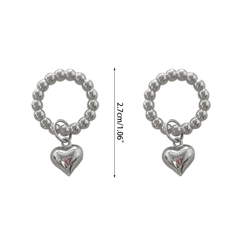 Đôi Bông Tai Hợp Kim Hình Trái Tim Đính Đá Thời Trang Cho Nữ