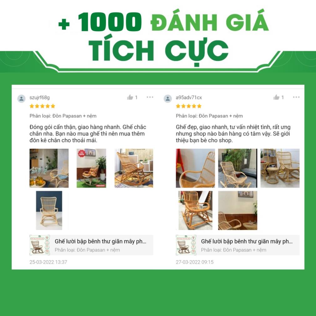Ghế lười bập bênh thư giãn mây phòng ngủ người già, decor ban công đọc sách, trang trí phòng khách xem tivi / HealHomes