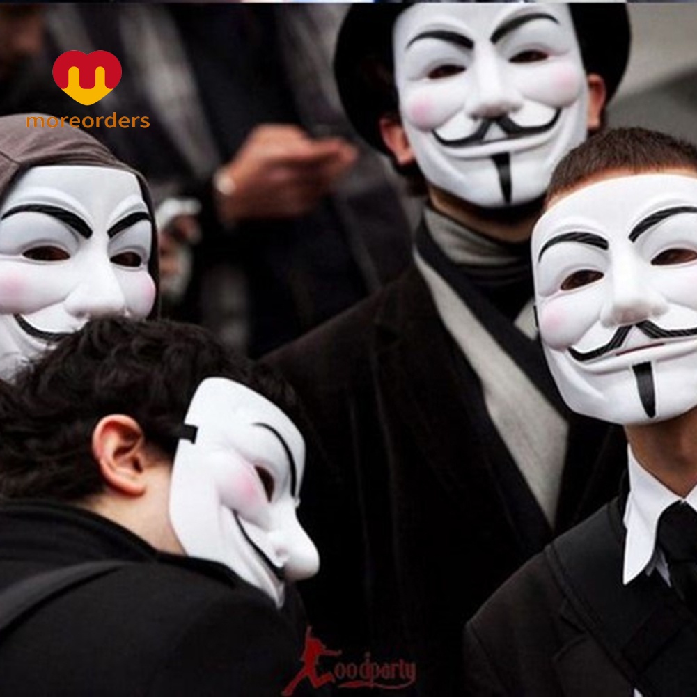 < MO > Anonymous Hacker V cho Vendetta Master Face Mask Fancy Dress Đạo cụ Halloween