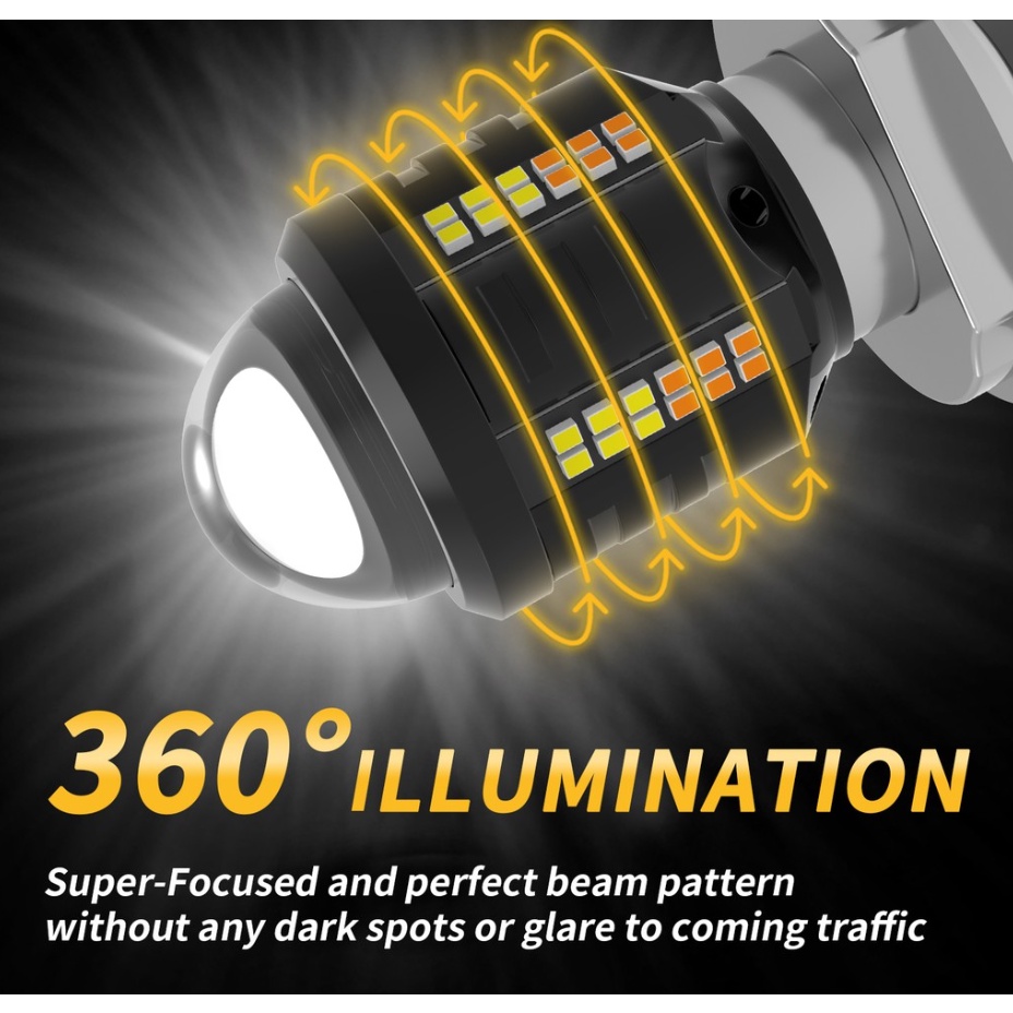 1 Đèn Pha LED T19 P15D H4 H6 BA20D Hai Màu Ánh Sáng Trắng / Vàng Cho Xe Mô Tô DC12V-60V