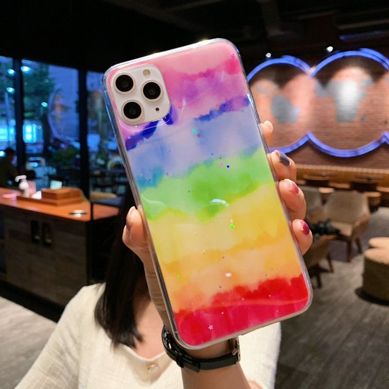 Ốp lưng Redmi Note 9 9S 9T 9A 9C 8 8A 7 Pro Xiaomi MI POCO M3 Colorful Rainbow After Rain Soft TPU Case
