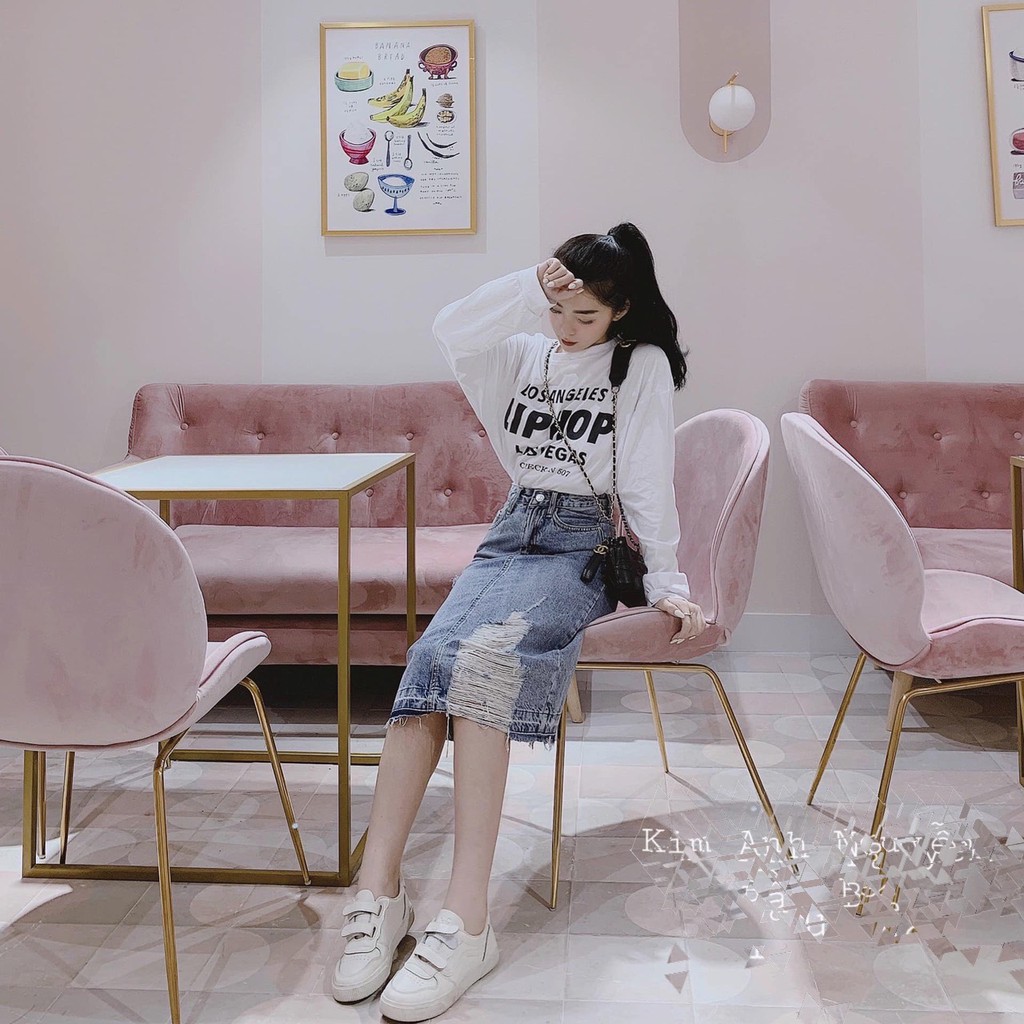 [Mã FAGREEN55 giảm 10% tối đa 30K đơn 99K] Chân Váy Jeans rách - Chân váy jean dài (Ảnh thật) | BigBuy360 - bigbuy360.vn