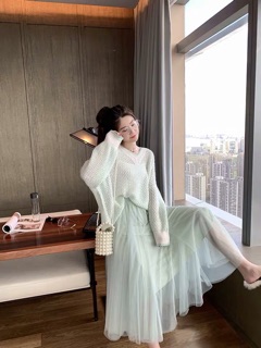 [ ORDER ] Set váy xoè ulzzang