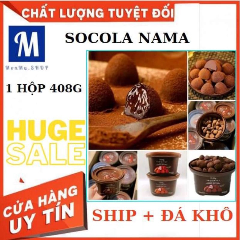 [Mã GROSALE55 giảm 8% đơn 500K] [ SÔCÔLA TƯƠI ] Sôcôla Nama Tươi Hộp 408g 80viên, Phủ Bột Cacao