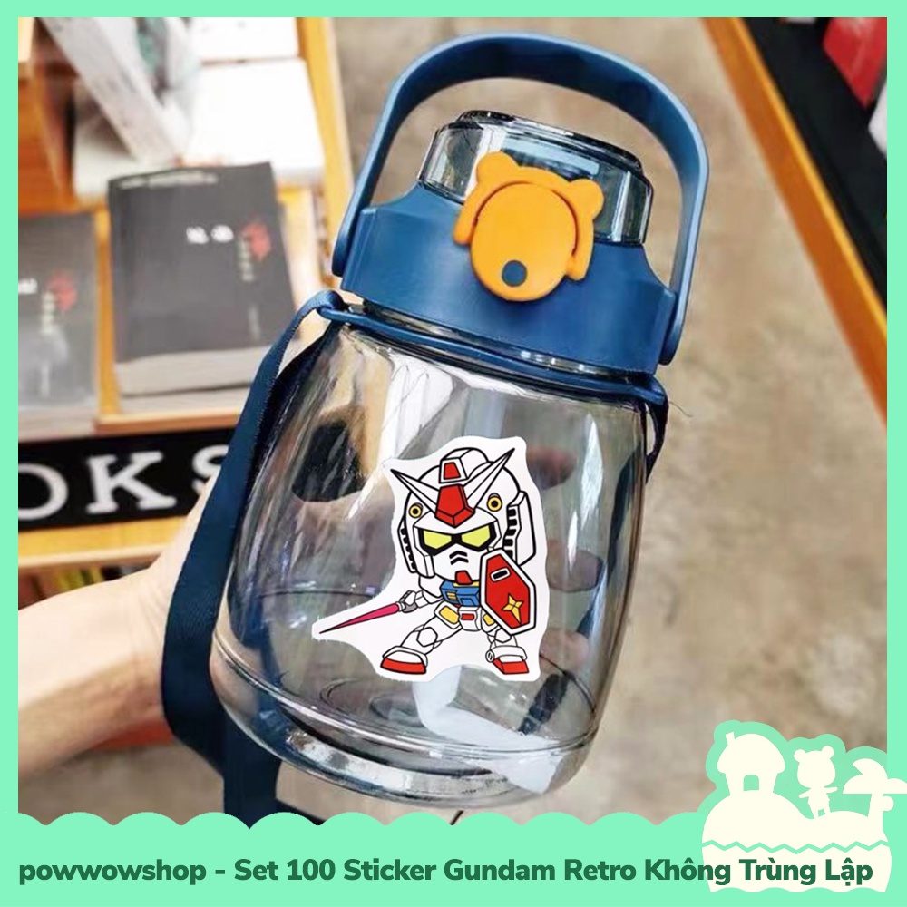 [Sẵn VN - Hỏa Tốc] Set 100 Sticker Decal Dán Trang Trí Vật Dụng Phong Cách Gundam Retro Không Trùng Lập
