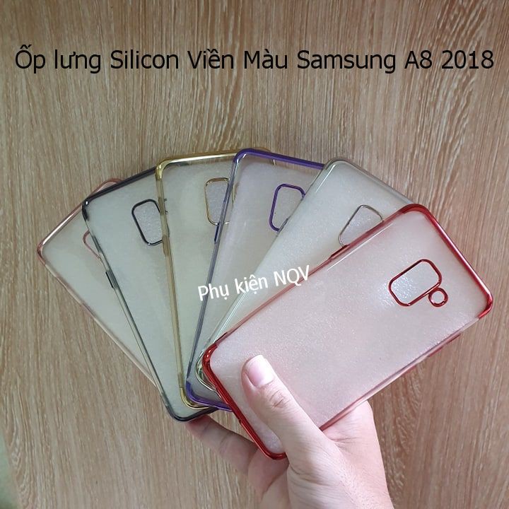 Samsung A8 2018|| Ốp lưng Silicon viền màu Samsung A8 2018