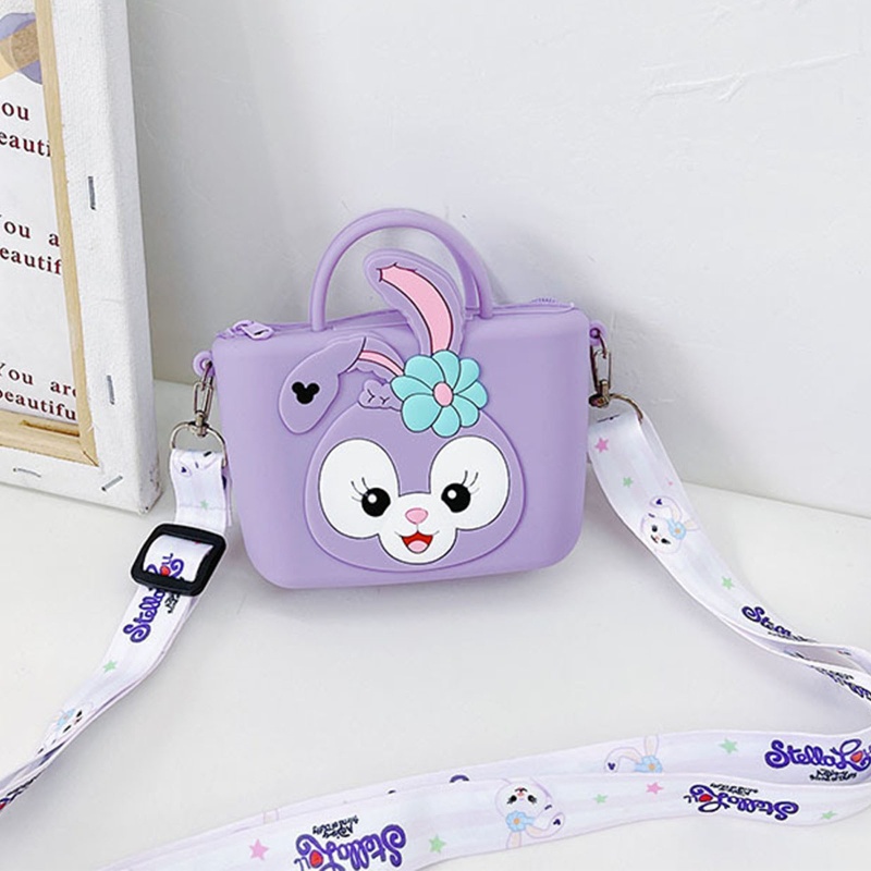 Túi Đeo Chéo Silicone Hình Thỏ Có Khóa Kéo Cho Bé