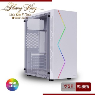 Case VSP V3-603 Có Sẵn LED RGB Và nắp hông trong suốt.