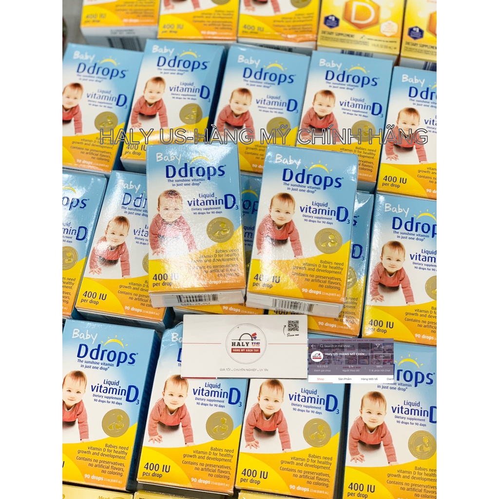 Baby Ddrops Vitamin D3 Cho Trẻ Sơ Sinh 90Giọt